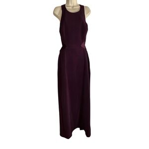 BETSY & ADAM  low back cross straps Purple Evening Gown Womans 10